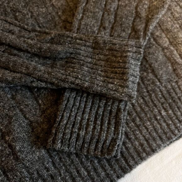 Vintage Christopher Hayes 90s Wool Charcoal Gray V Neck Sweater Preppy L - Picture 3 of 7